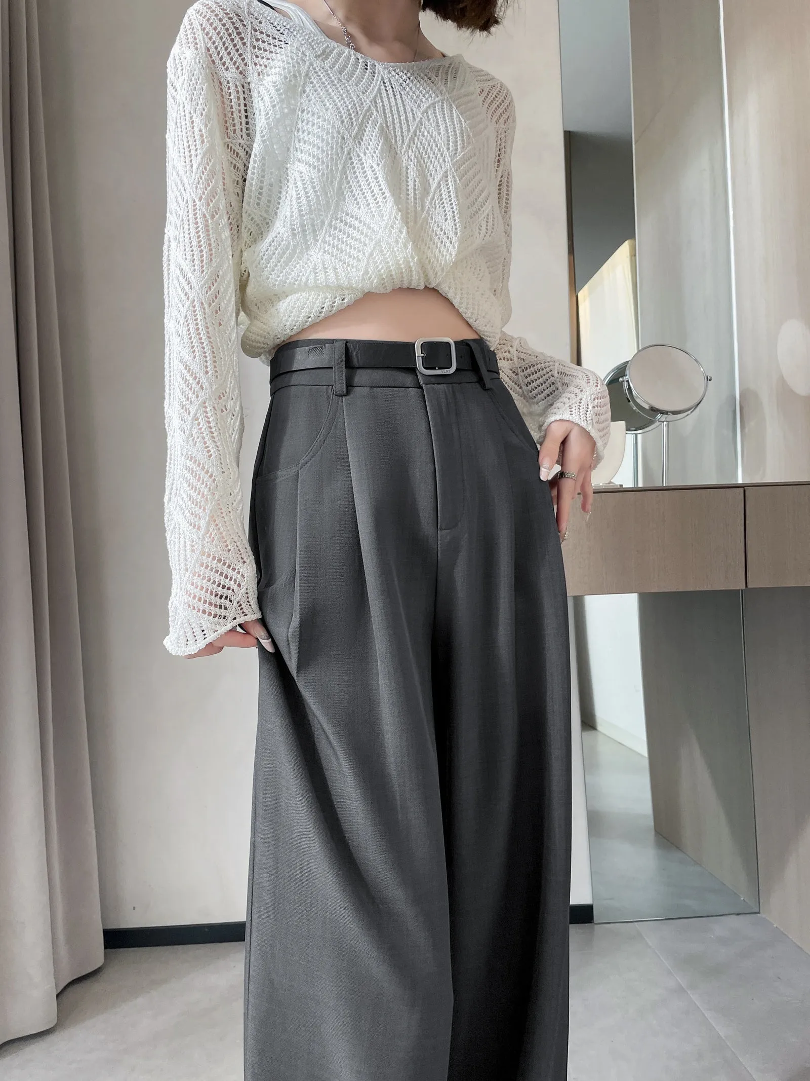 Slim Fit and Fashionable Pleated Pants for Women