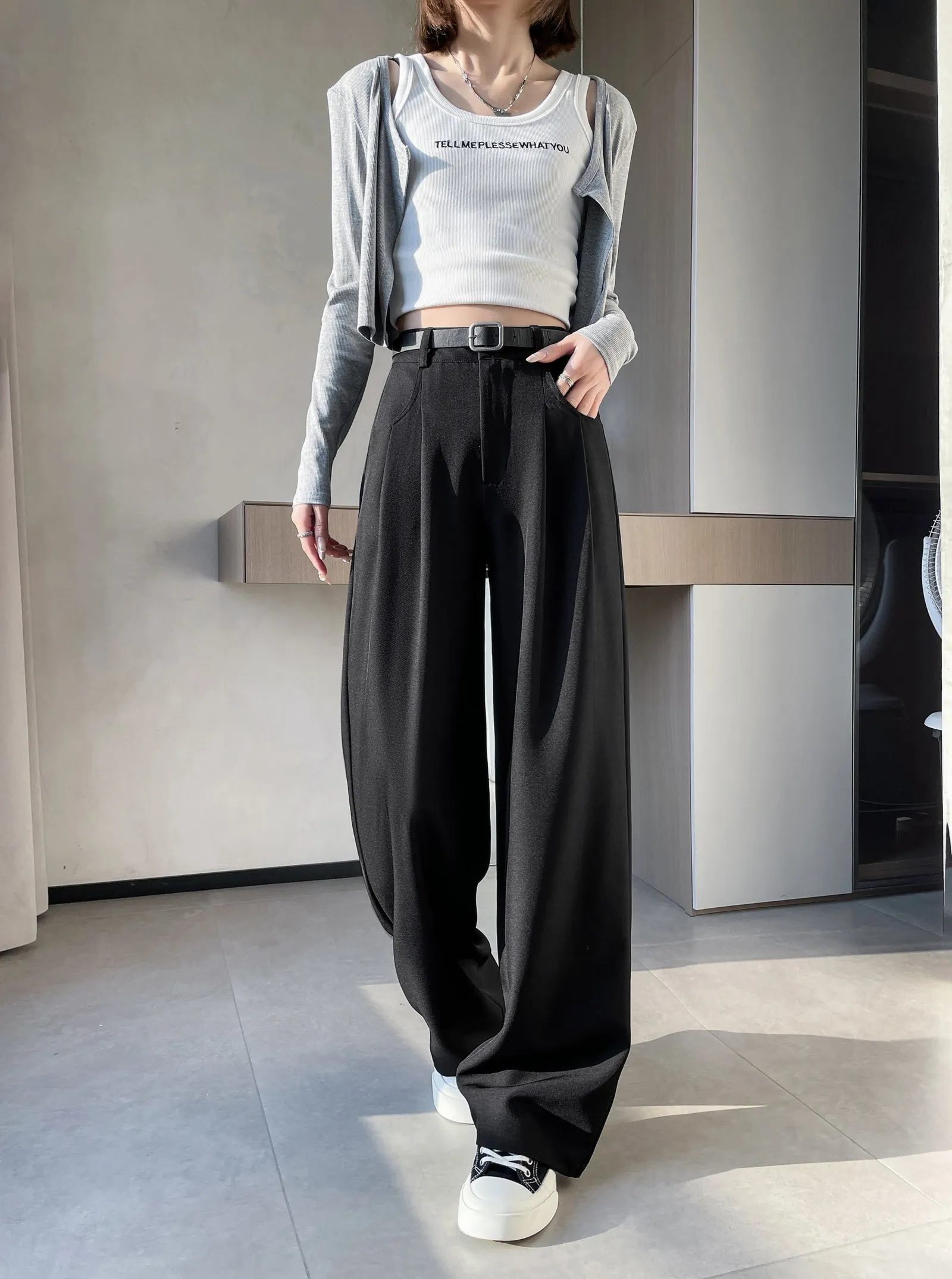 Slim Fit and Fashionable Pleated Pants for Women