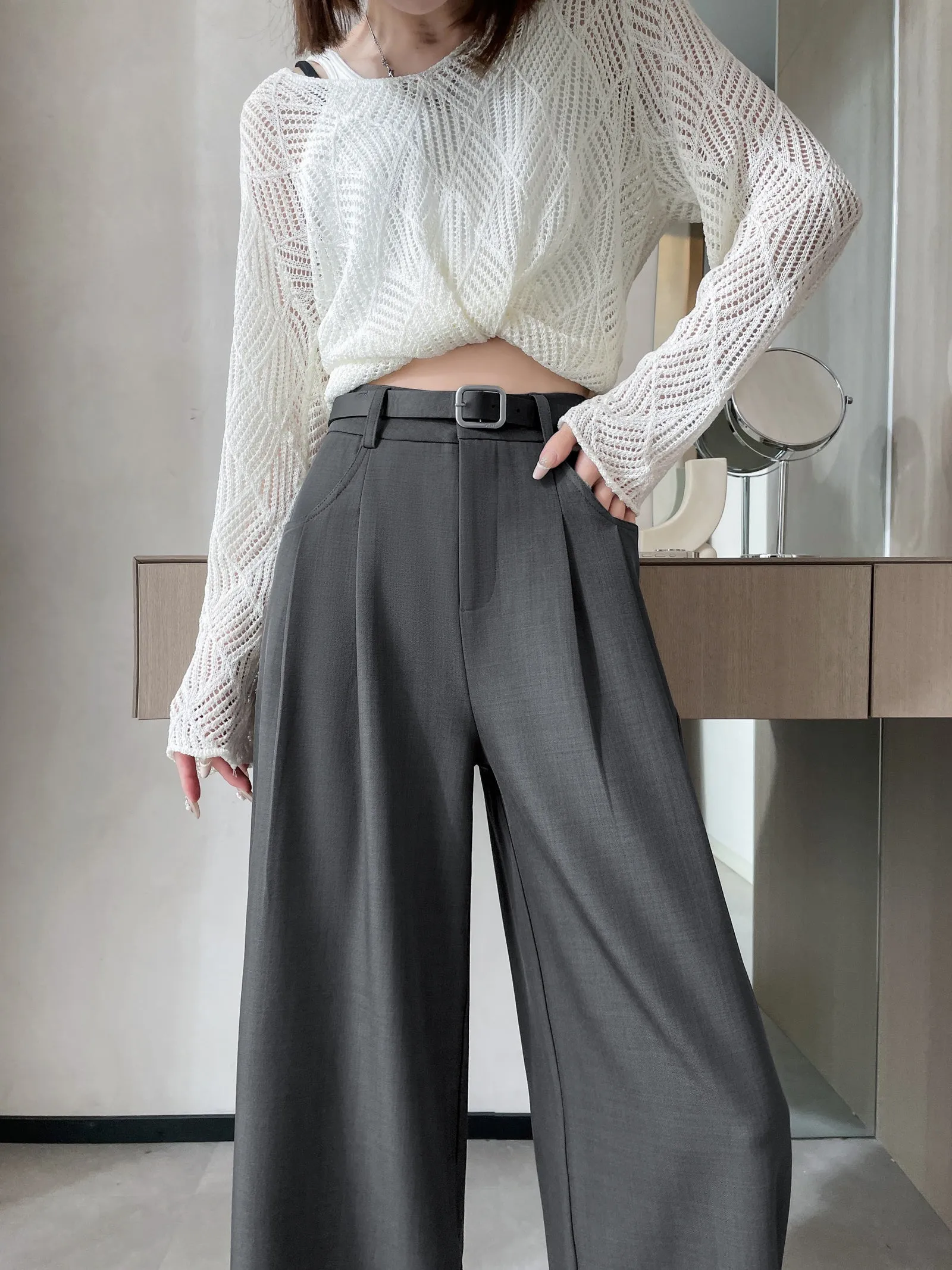 Slim Fit and Fashionable Pleated Pants for Women