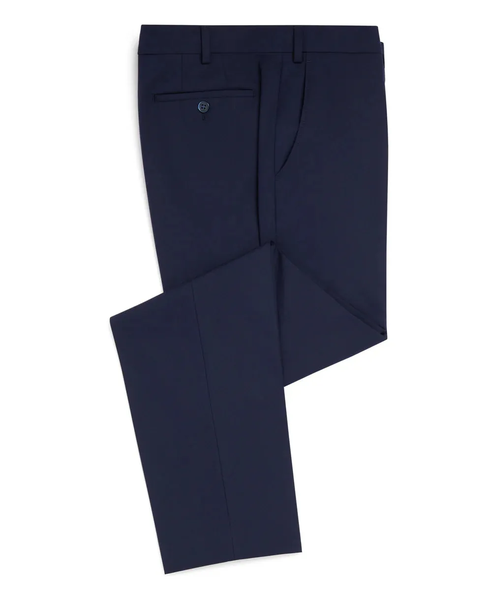 Slim Fit Polyviscose Suit Trousers - French Navy