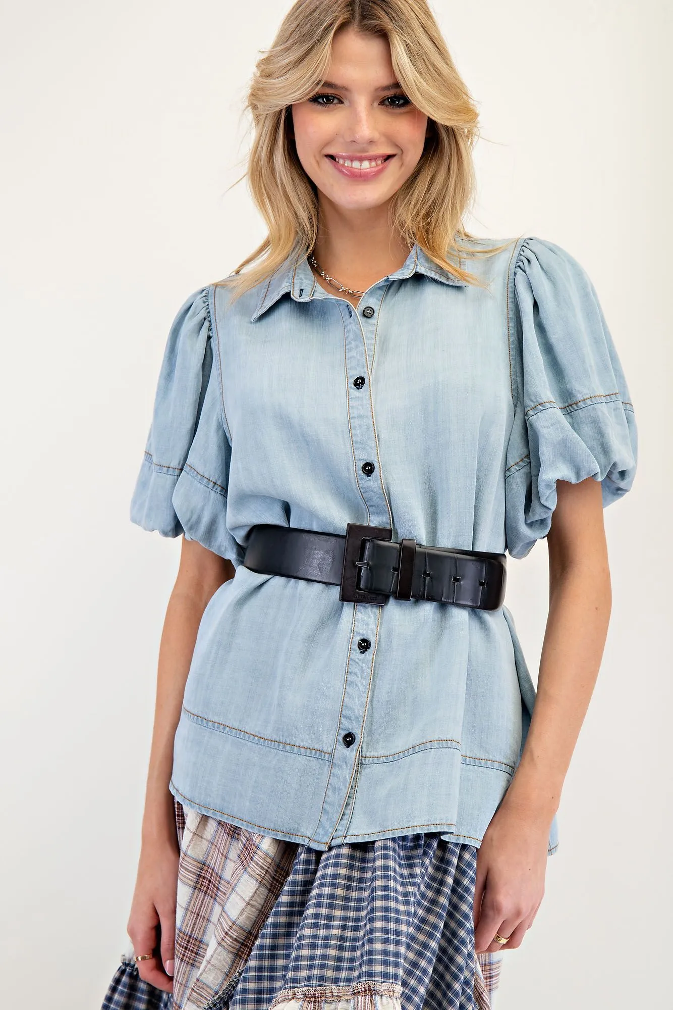 Soft Tencel Button Down Top