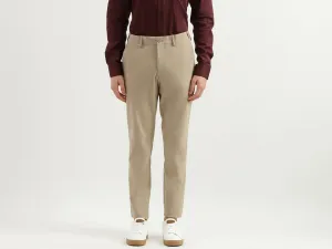 Solid Mid Rise Slim Fit Trousers