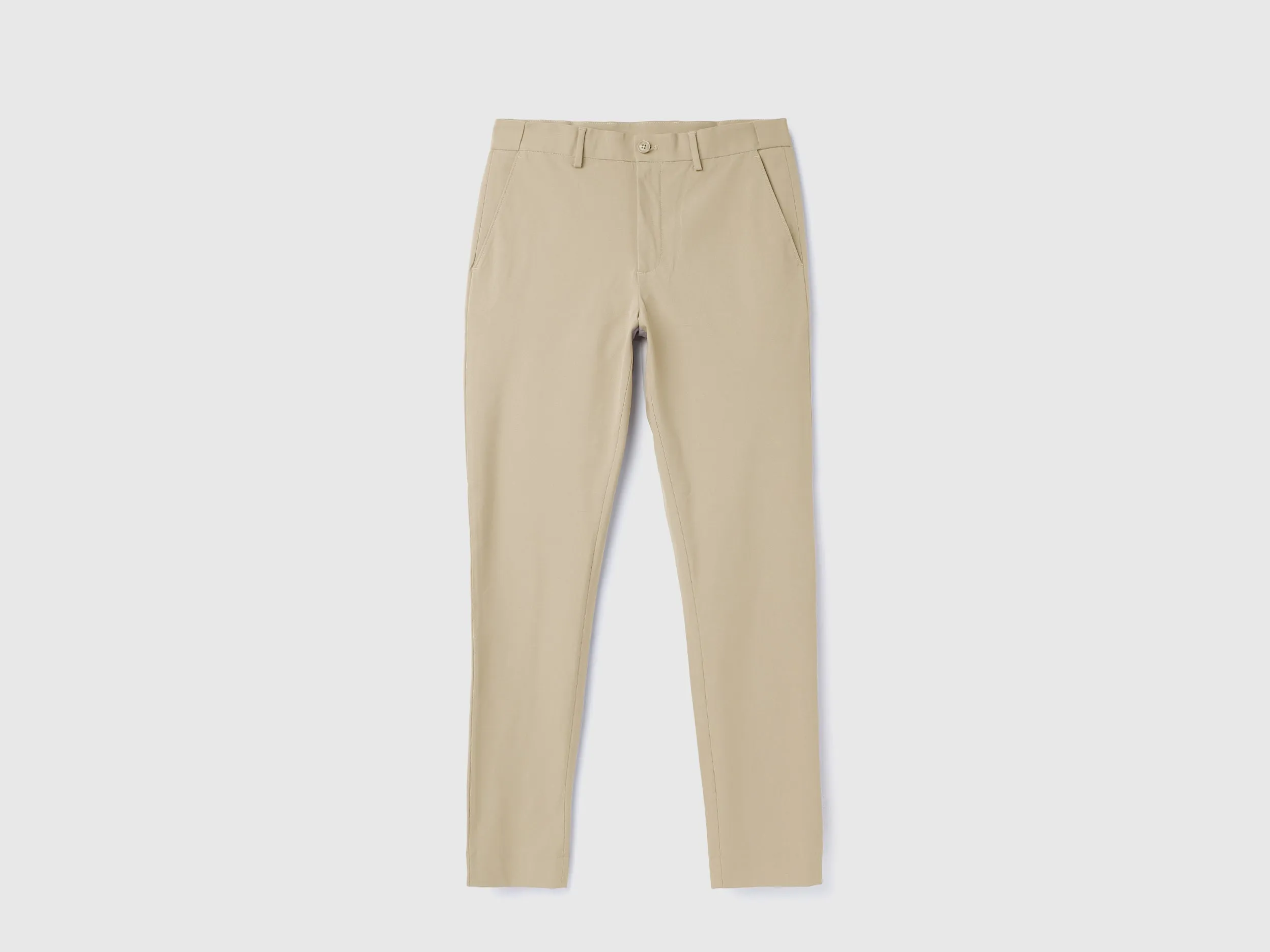Solid Mid Rise Slim Fit Trousers