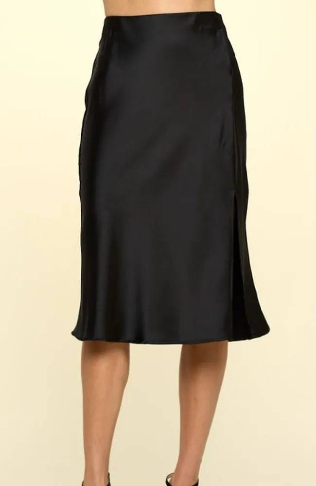Solid Satin Skirt