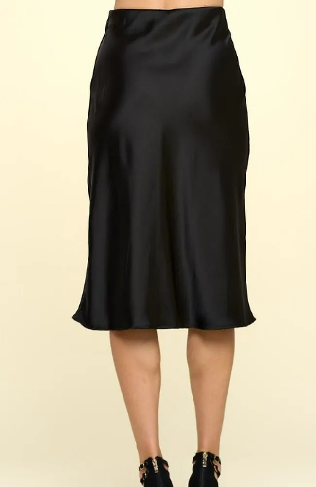Solid Satin Skirt