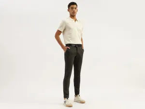 Solid Slim Fit Diagonal Twill Knit Trousers