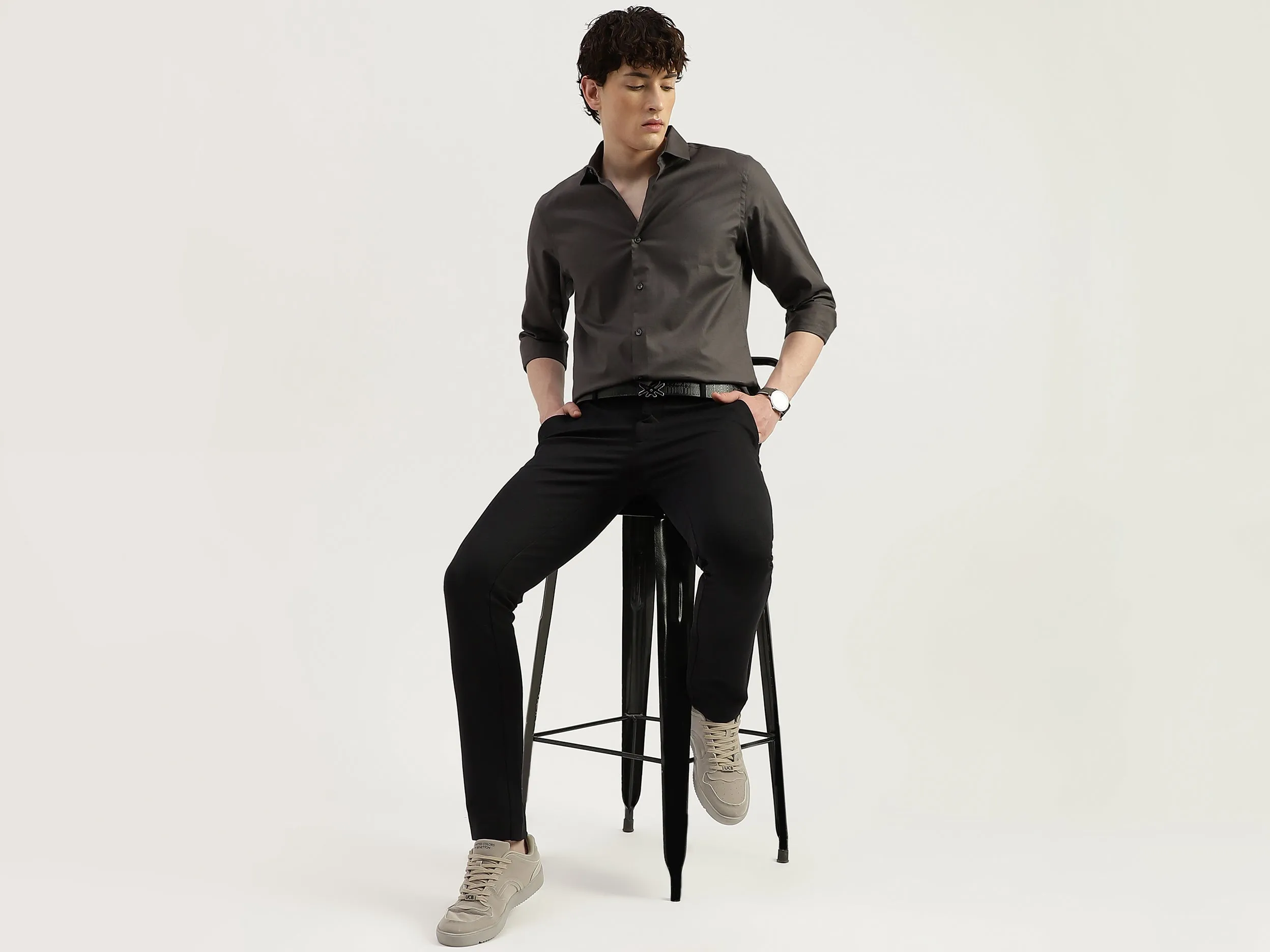 Solid Slim Fit Trouser