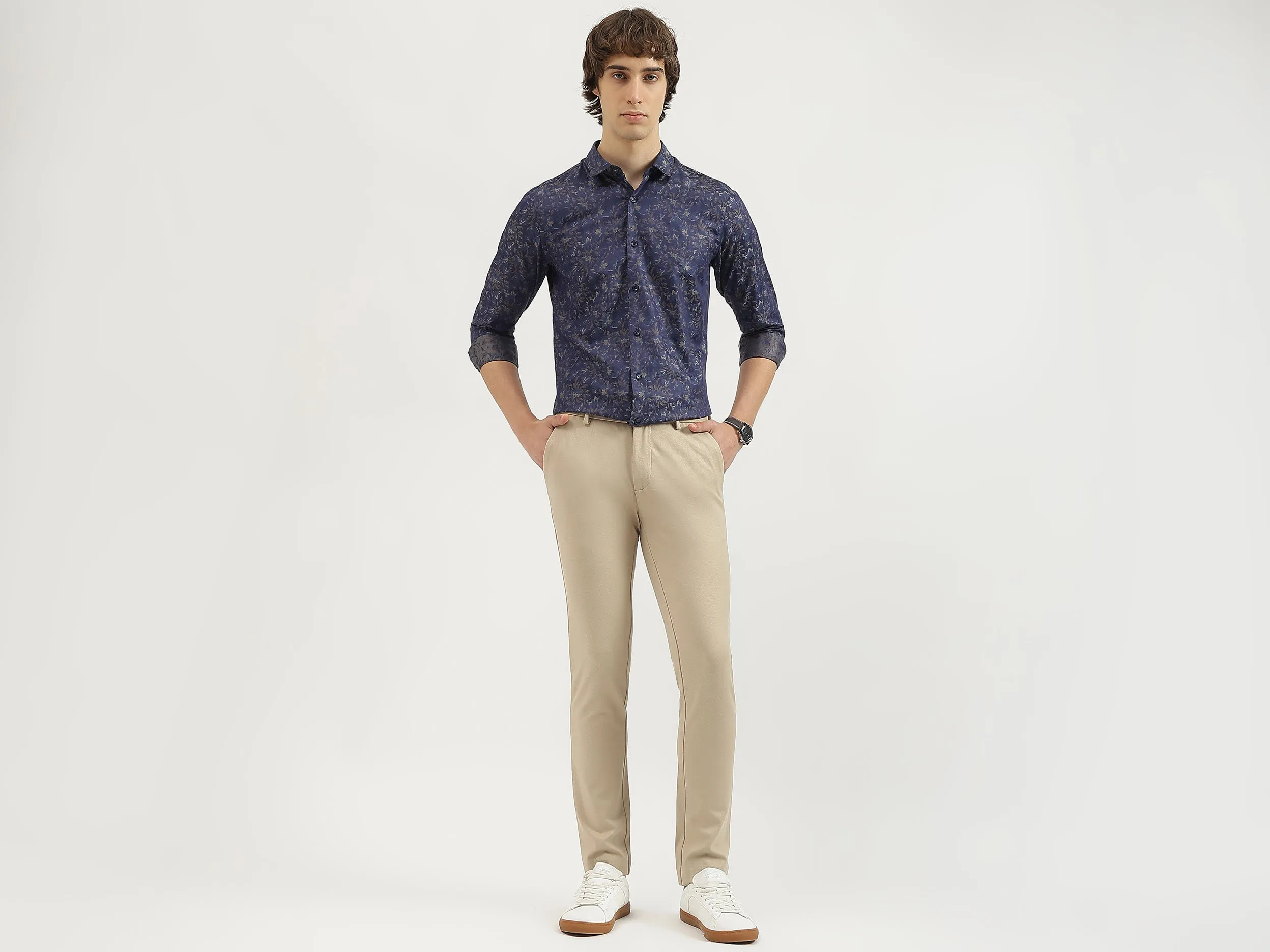 Solid Slim Fit Trousers