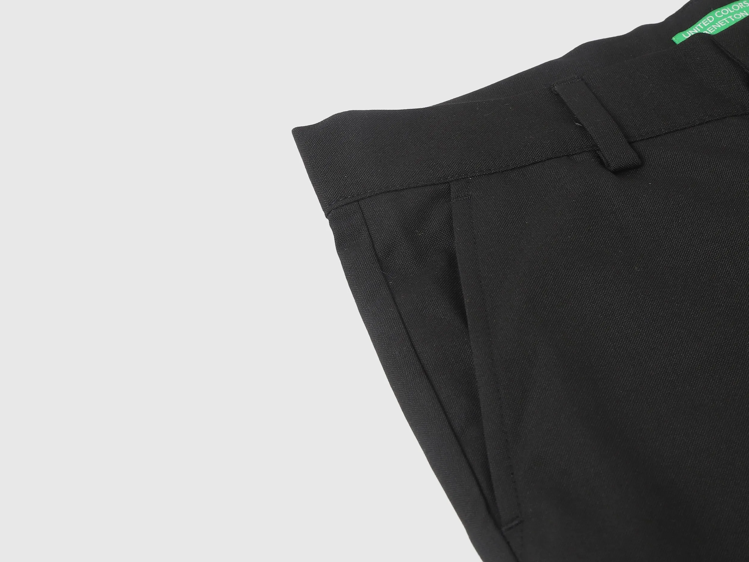 Solid Slim Fit Trousers