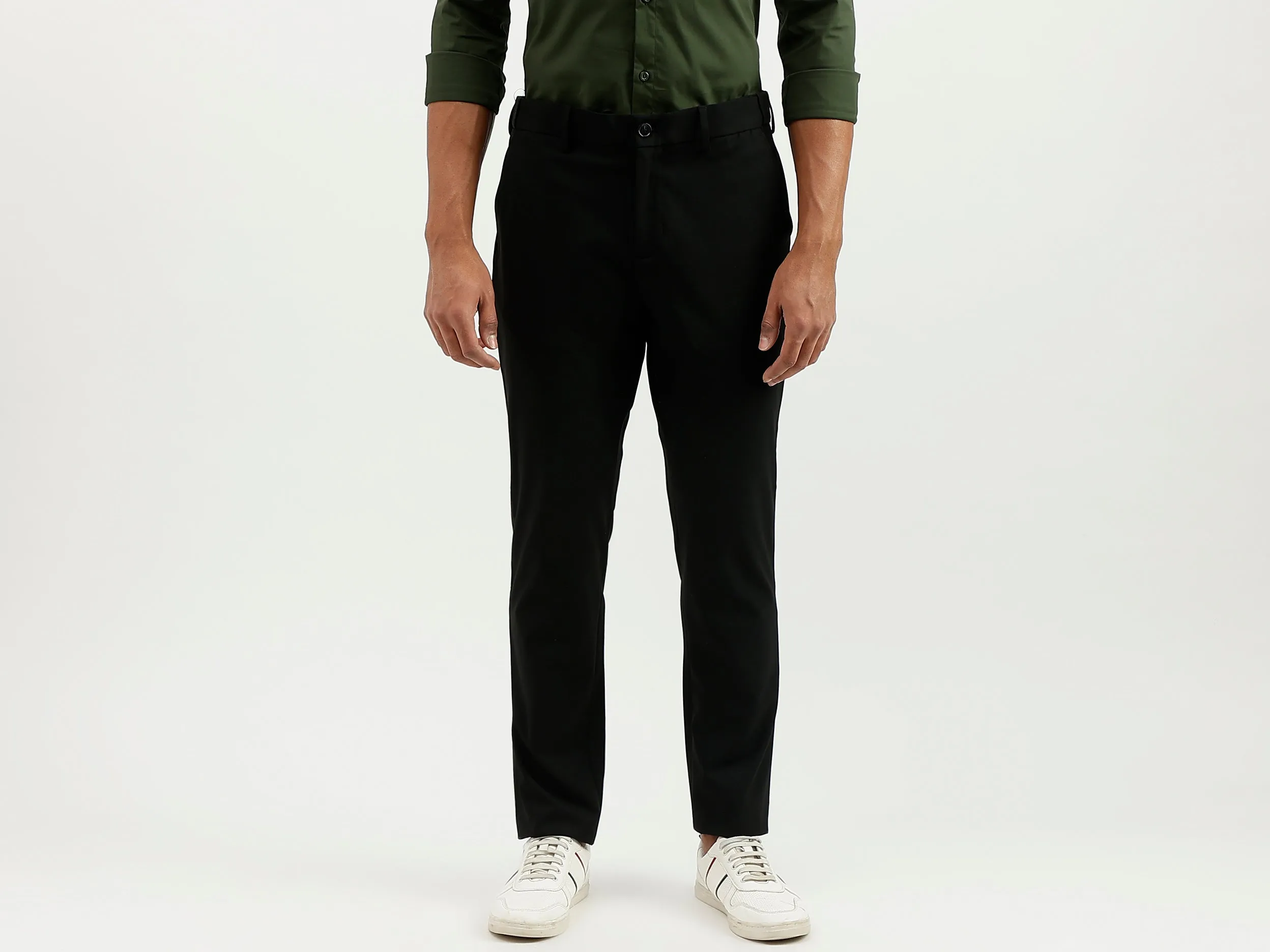 Solid Slim Fit Trousers