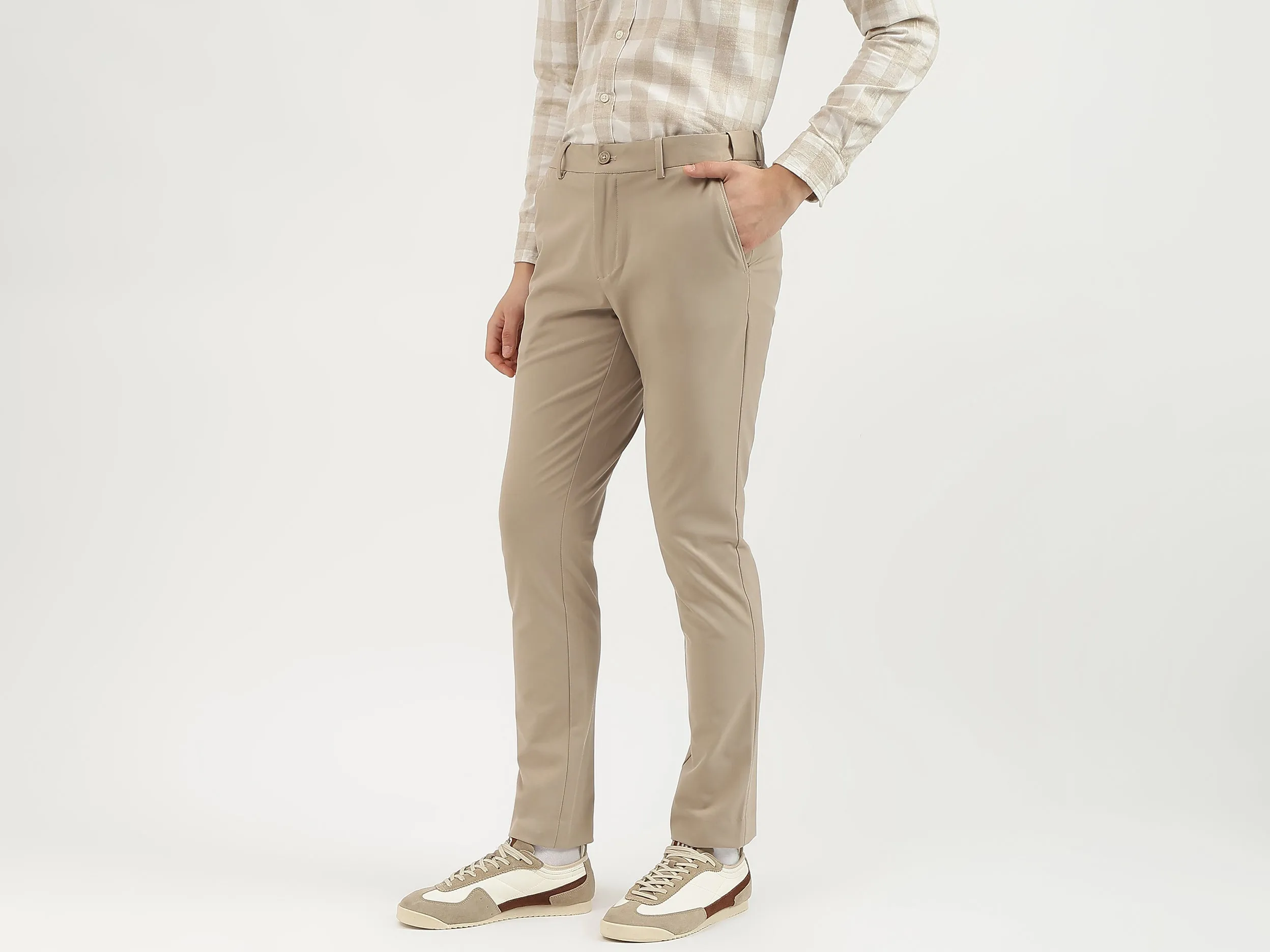 Solid Slim Fit Trousers