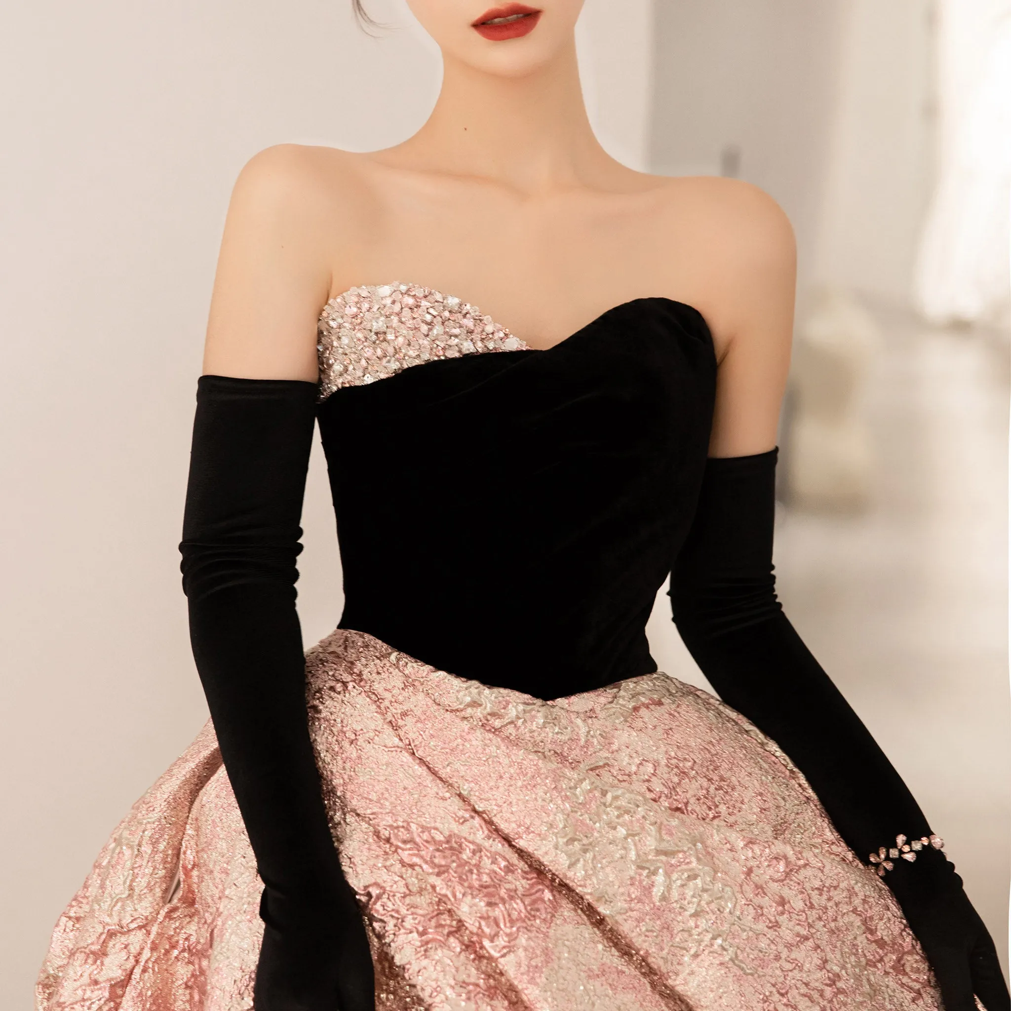 Sparkly Sweetheart Formal Dress Evening Party Gown for Women