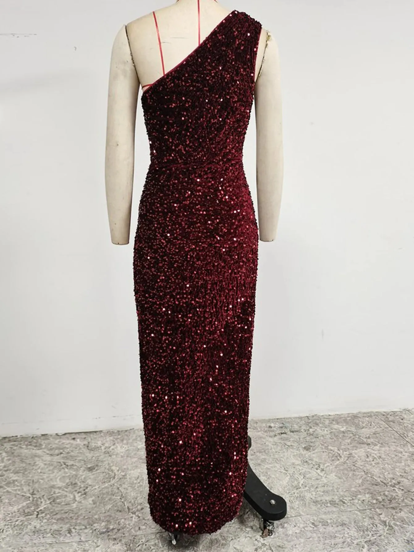 Split Thigh Sequin Formal Dress