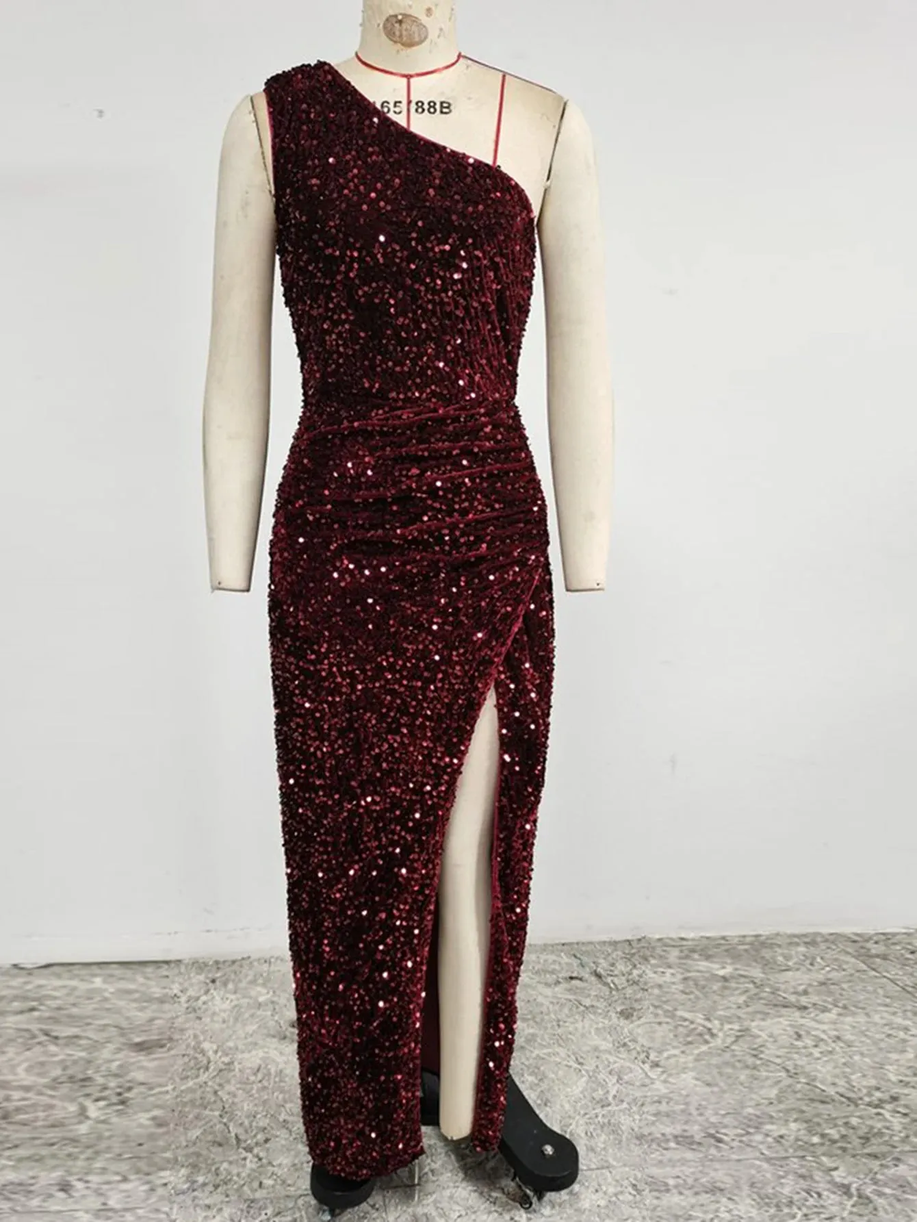Split Thigh Sequin Formal Dress