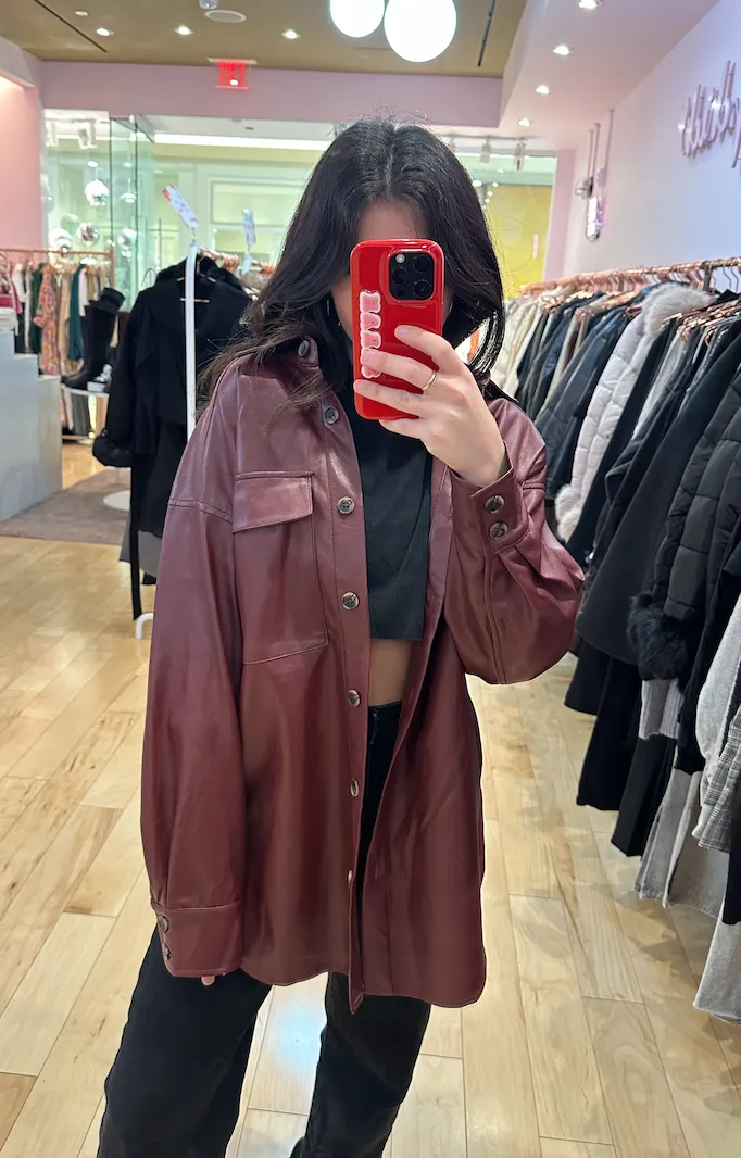 Square Pocket Button Down Shacket