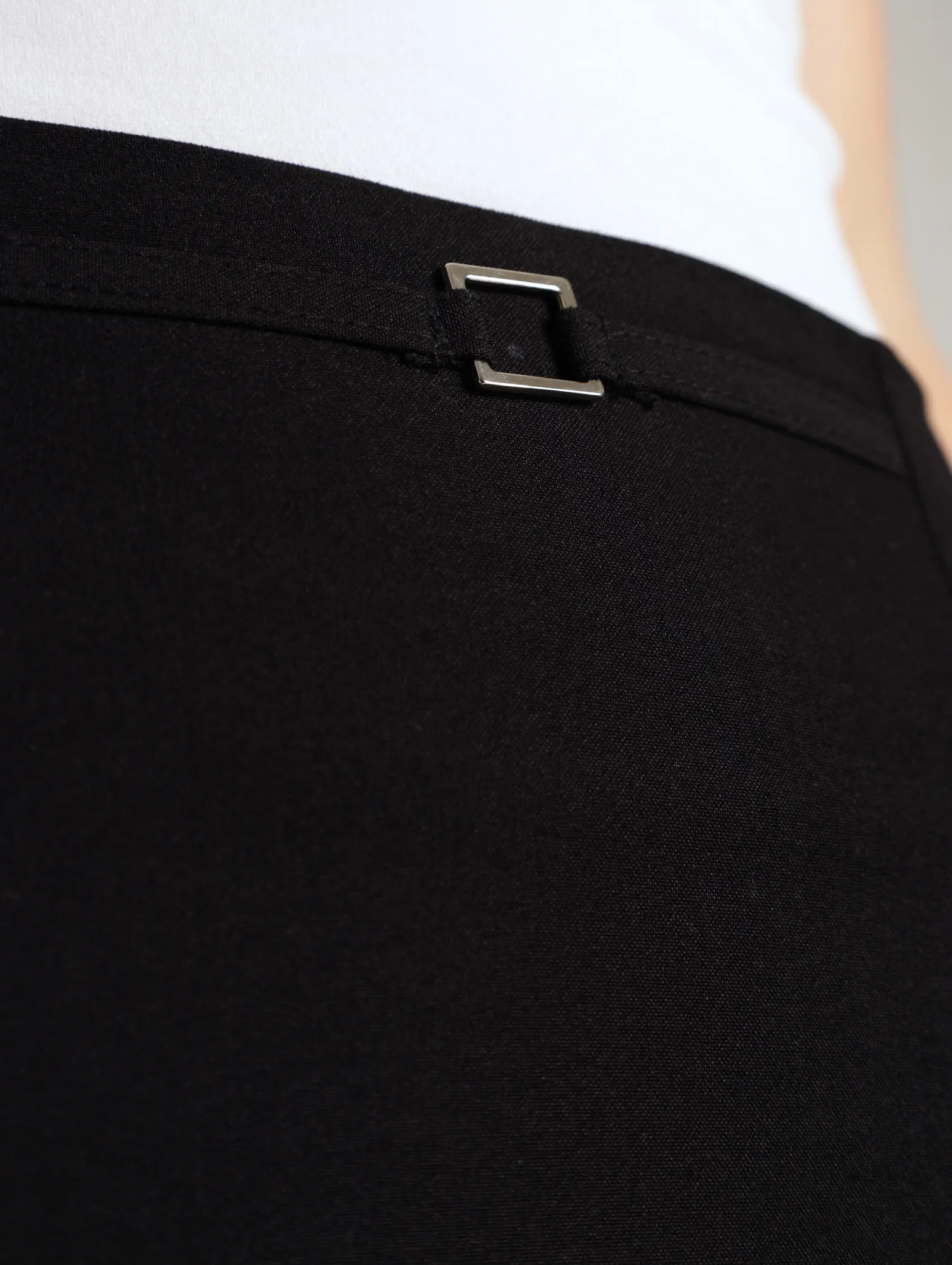 Square Trim Detail Pencil Skirt - Black