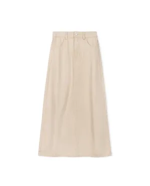 Straight Fly Front Denim Skirt
