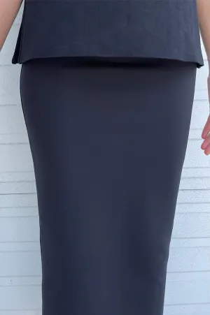 Stretch High Waist Stretch Skirt in Black