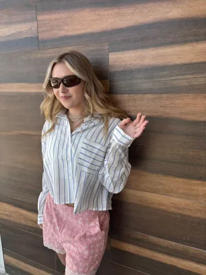Striped Button Down Top