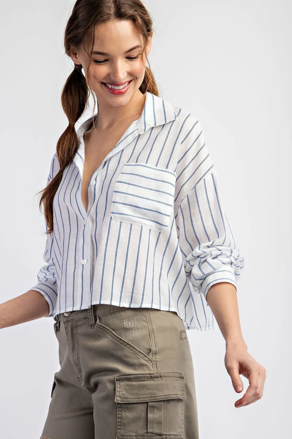 Striped Button Down Top