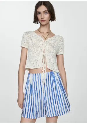 Striped high-waisted shorts