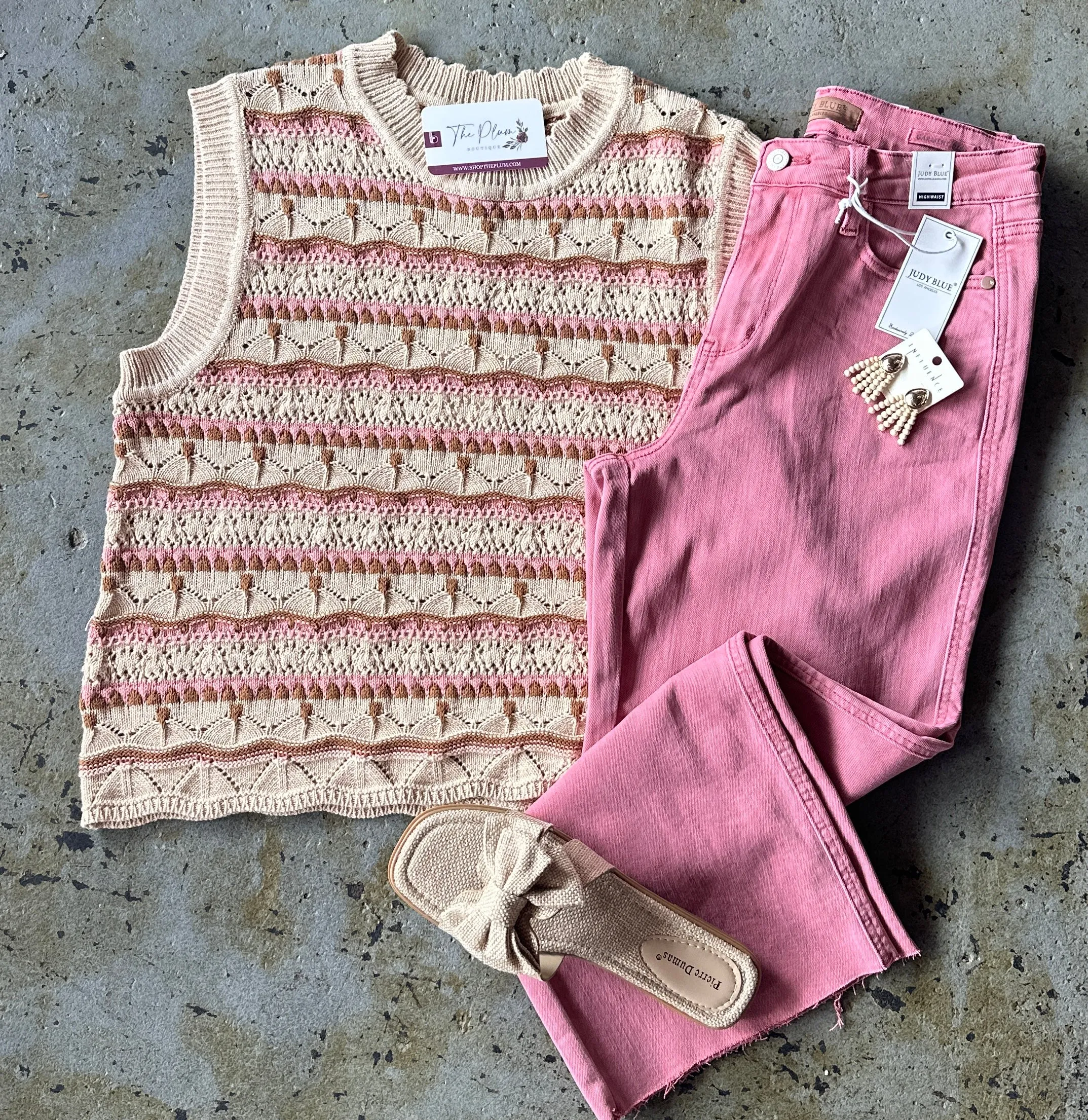 Striped Sleeveless Blouse