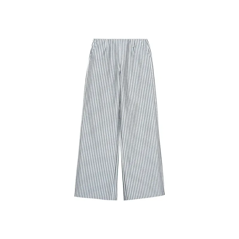 Striped Wide-Leg Trousers