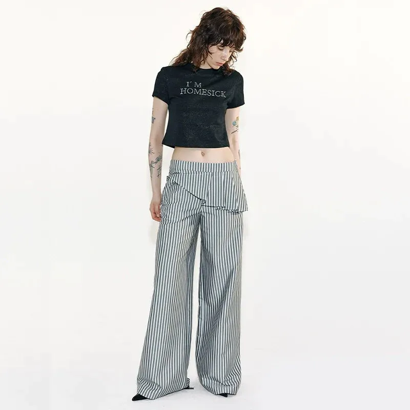 Striped Wide-Leg Trousers