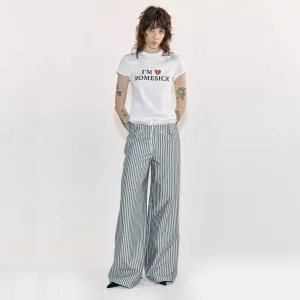 Striped Wide-Leg Trousers