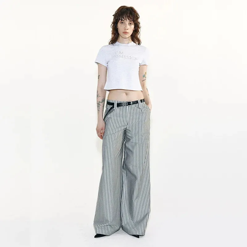 Striped Wide-Leg Trousers