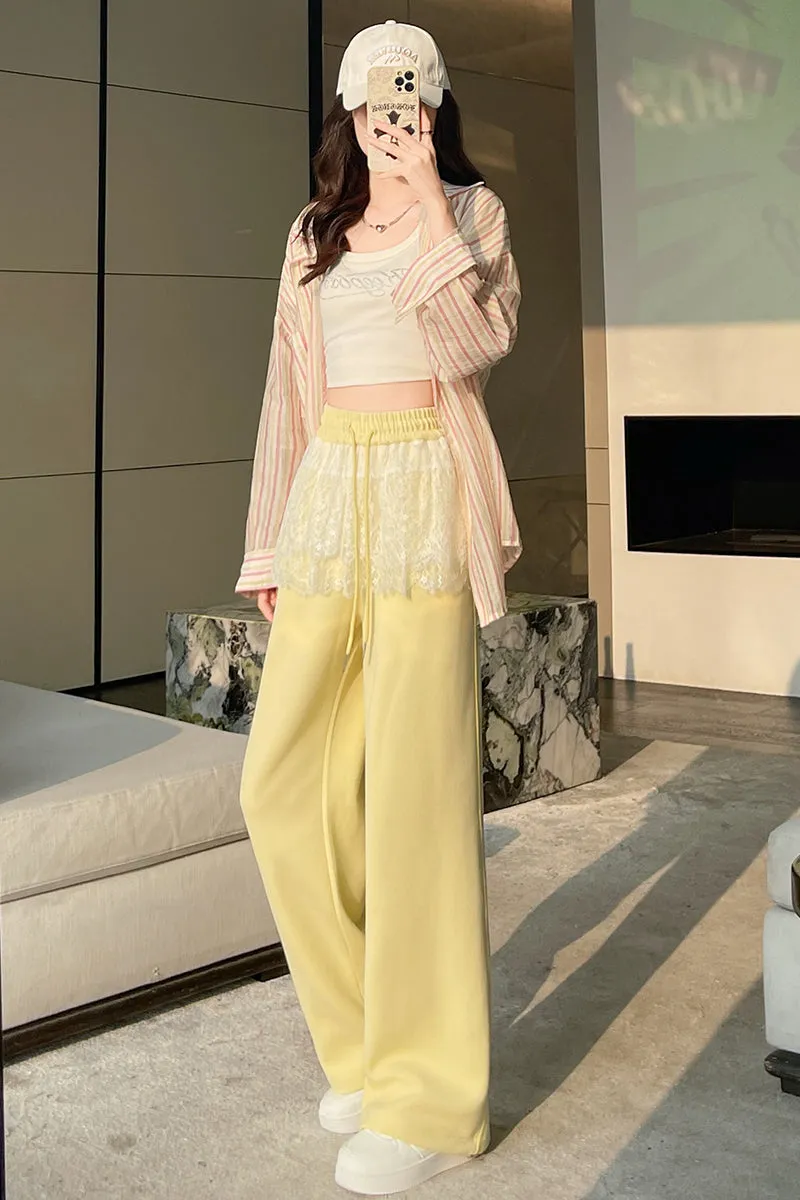 Stylish Women's Wide Leg Pants in Solid Color with Comfortable Fit