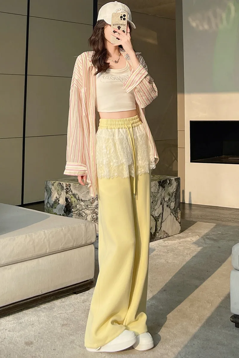 Stylish Women's Wide Leg Pants in Solid Color with Comfortable Fit