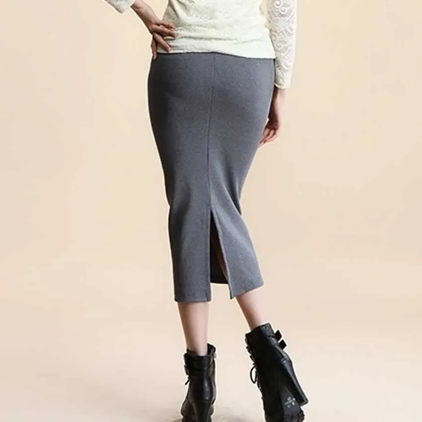 Summer skirts Sexy Chic Pencil Skirts Women Skirt Wool Rib Knit Long Skirt Package Hip Split Waist midi skirt maxi