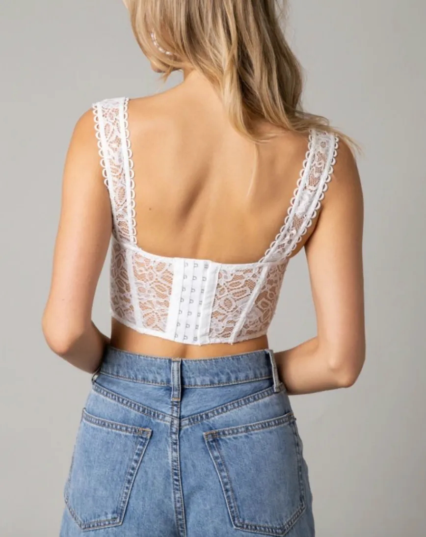 Sweetheart Neckline Lace Corset Top