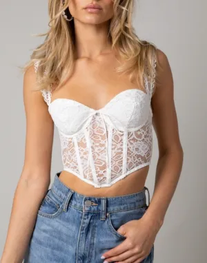 Sweetheart Neckline Lace Corset Top