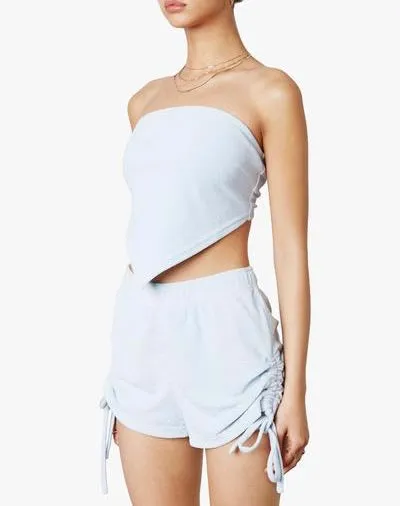 Terrycloth Bandana Scarf Crop Top