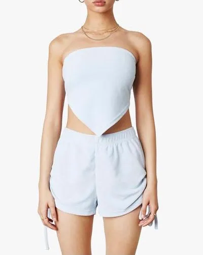 Terrycloth Bandana Scarf Crop Top