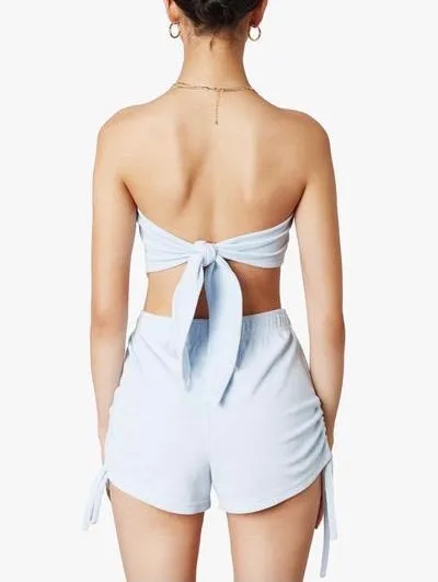 Terrycloth Bandana Scarf Crop Top