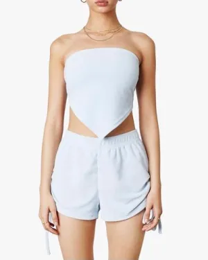 Terrycloth Bandana Scarf Crop Top