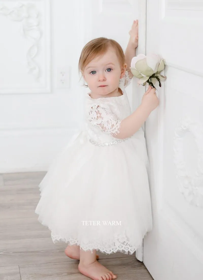 Teter Warm Baby Girls Baptism Off White Dress B47