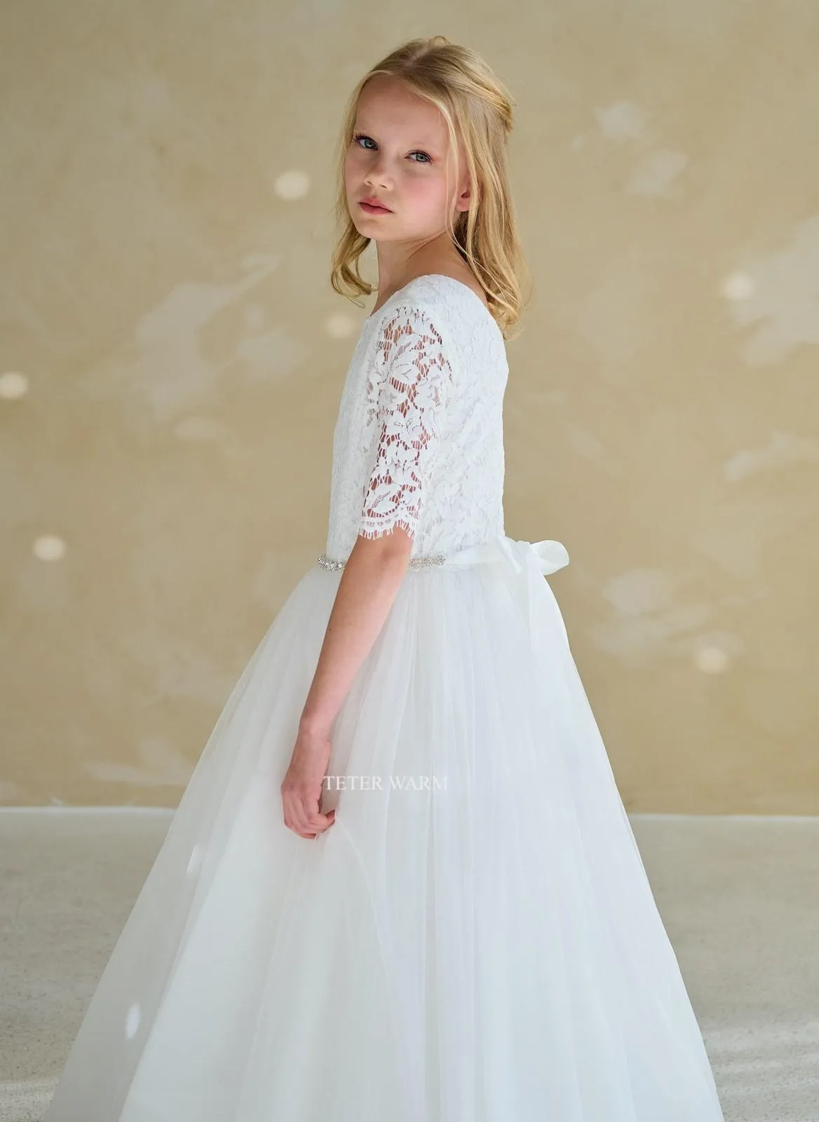 Teter Warm Girls Communion Off White Dress 906