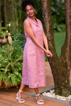 The Linen Notch Collar Dress