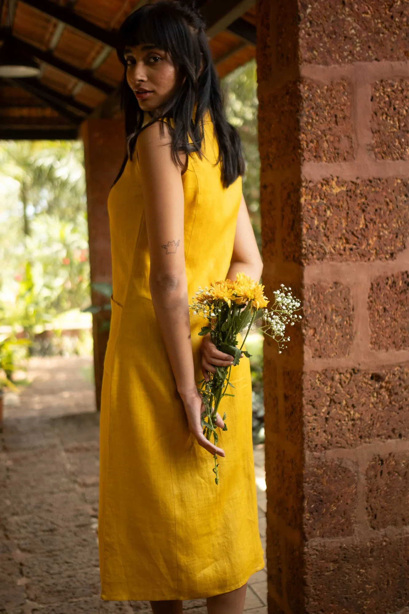 The Linen Notch Collar Dress