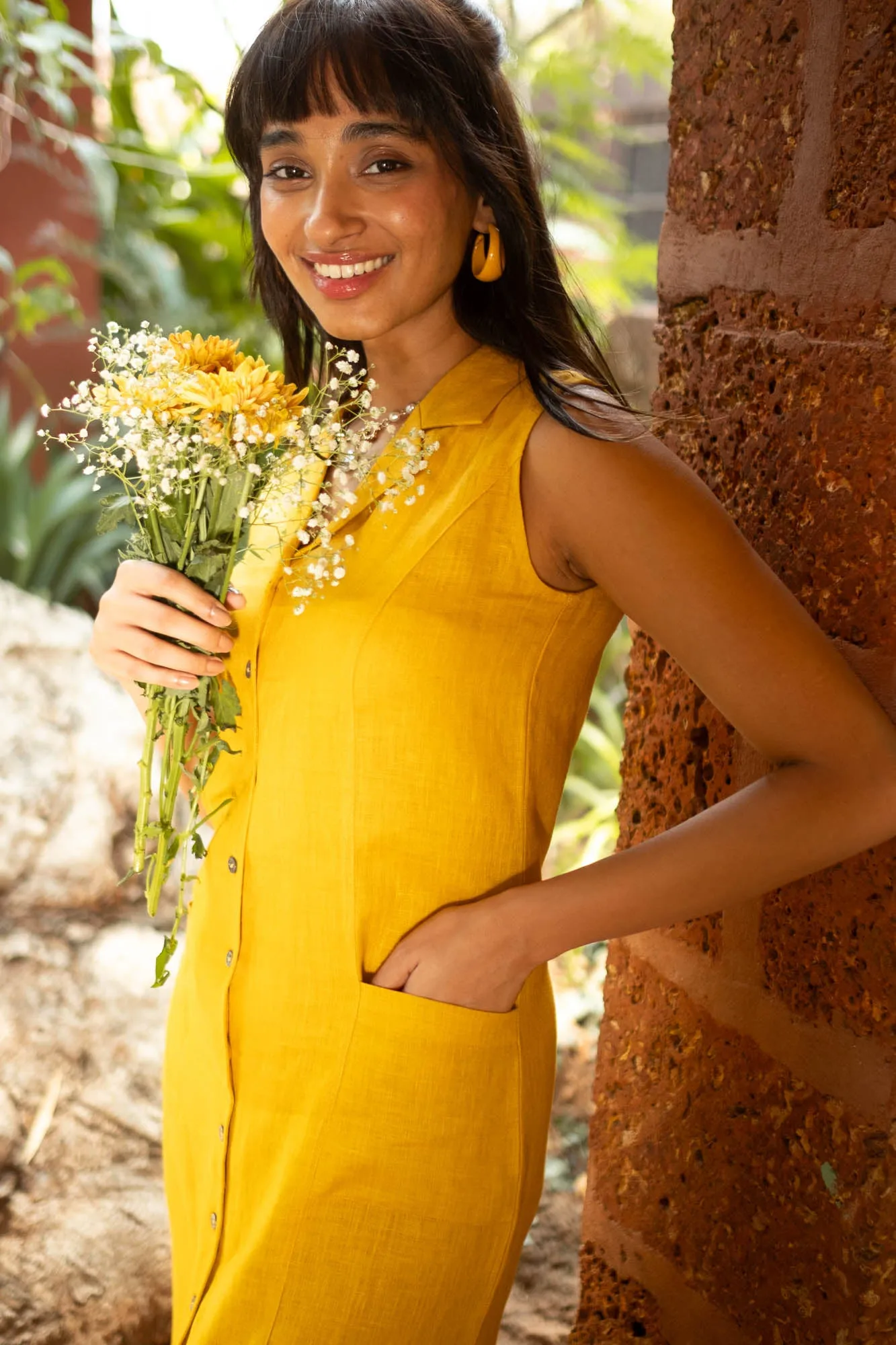 The Linen Notch Collar Dress