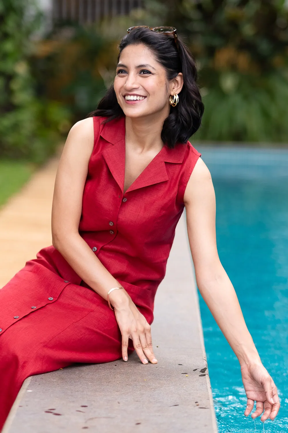 The Linen Notch Collar Dress