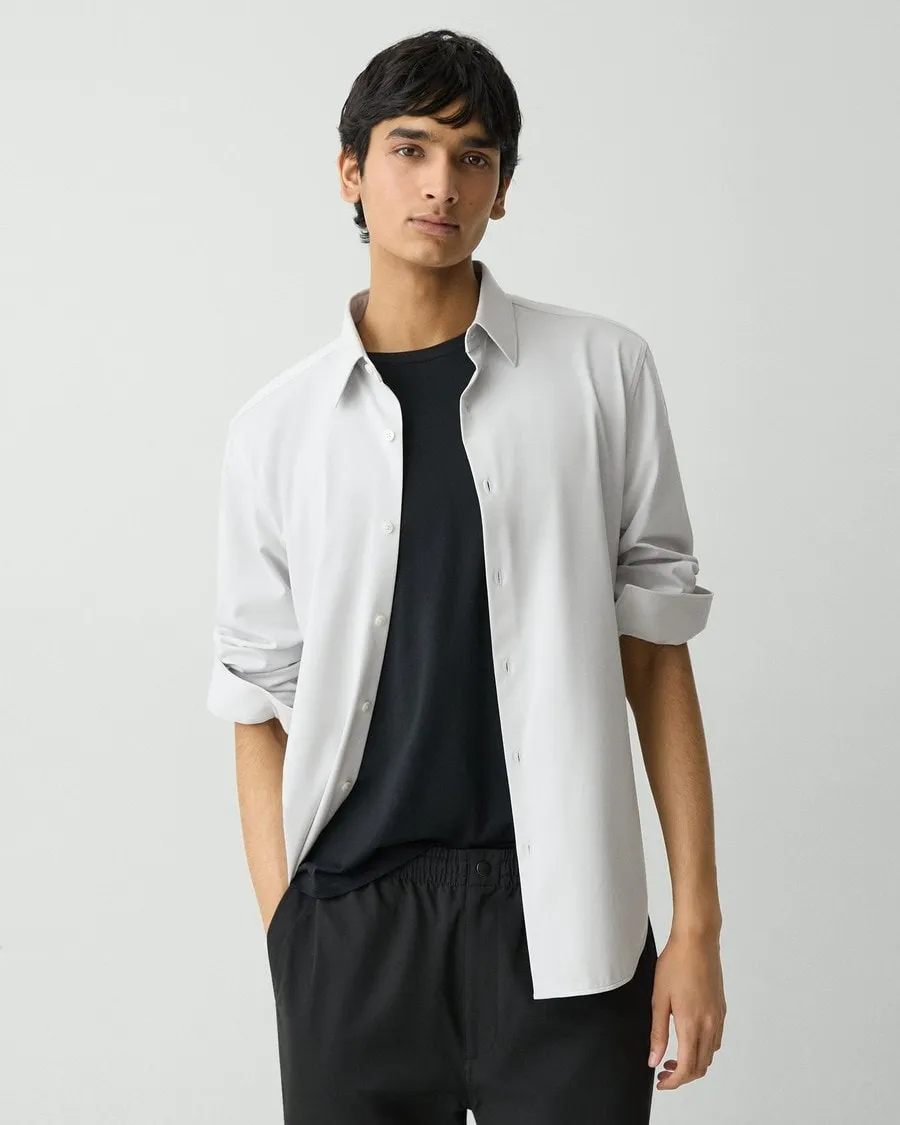 Theory Sylvian Structure Knit Shirt - Fog