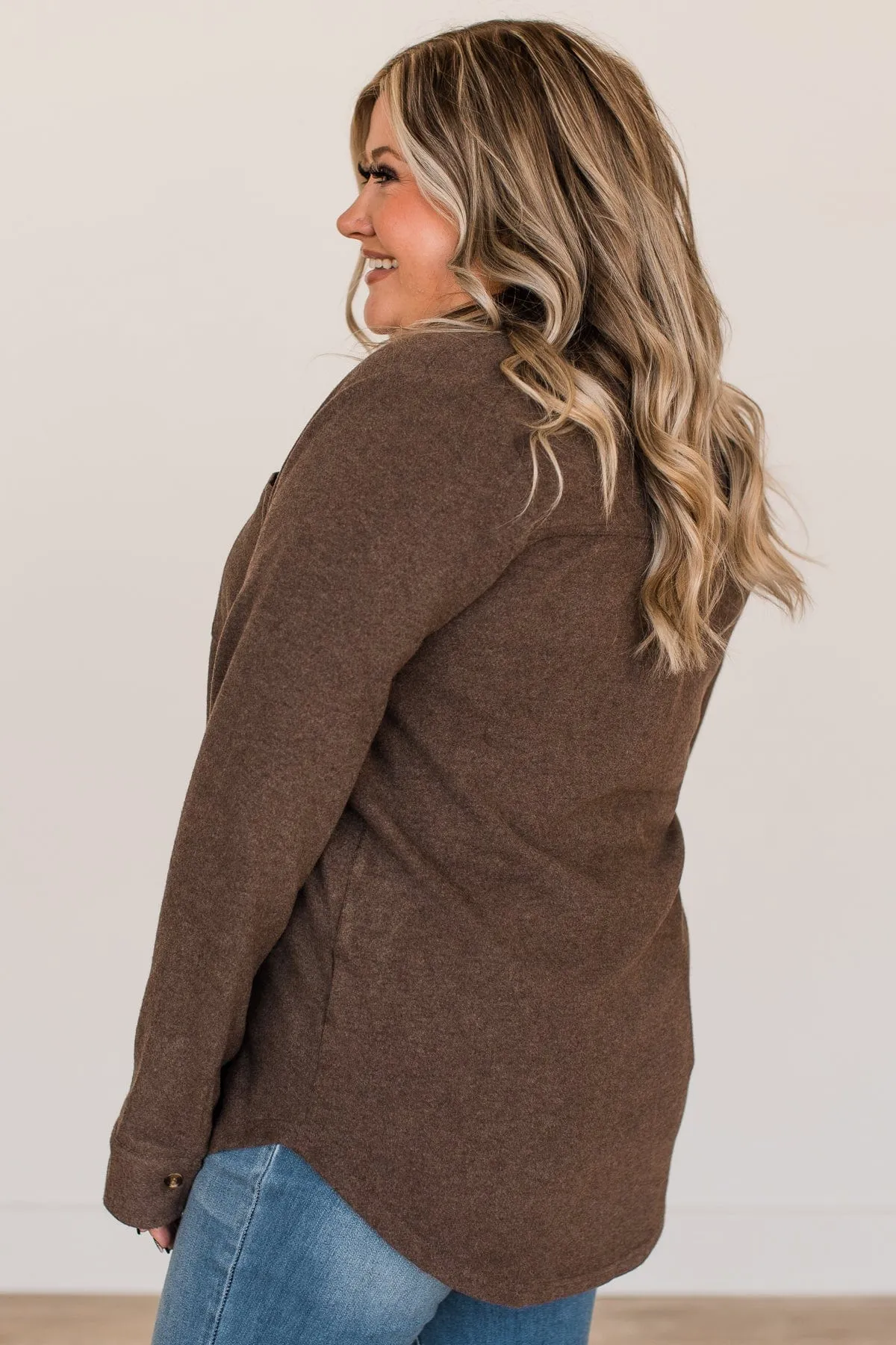Thread & Supply Free Falling Lightweight Button Down Jacket- Brown