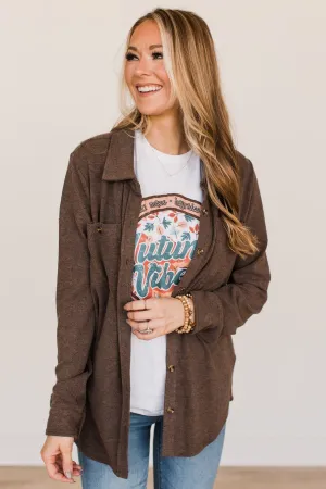 Thread & Supply Free Falling Lightweight Button Down Jacket- Brown