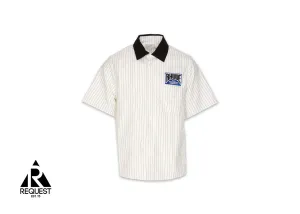Twill Stripe Mechanic Button Down Shirt “Black/White”