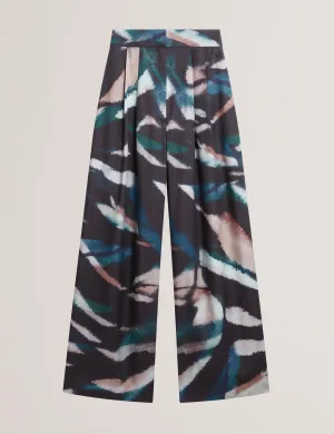 Ulipa Printed Wide Leg Trousers Black